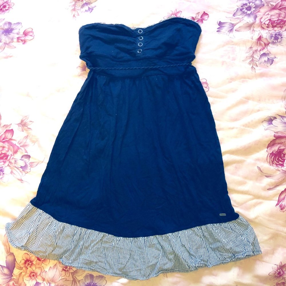 Garage Navy Strapless Dress